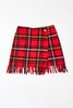 Carleen Fringe Plaid Wrap Mini - Red - Thumbnail 1