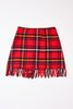 Carleen Fringe Plaid Wrap Mini - Red - Thumbnail 3