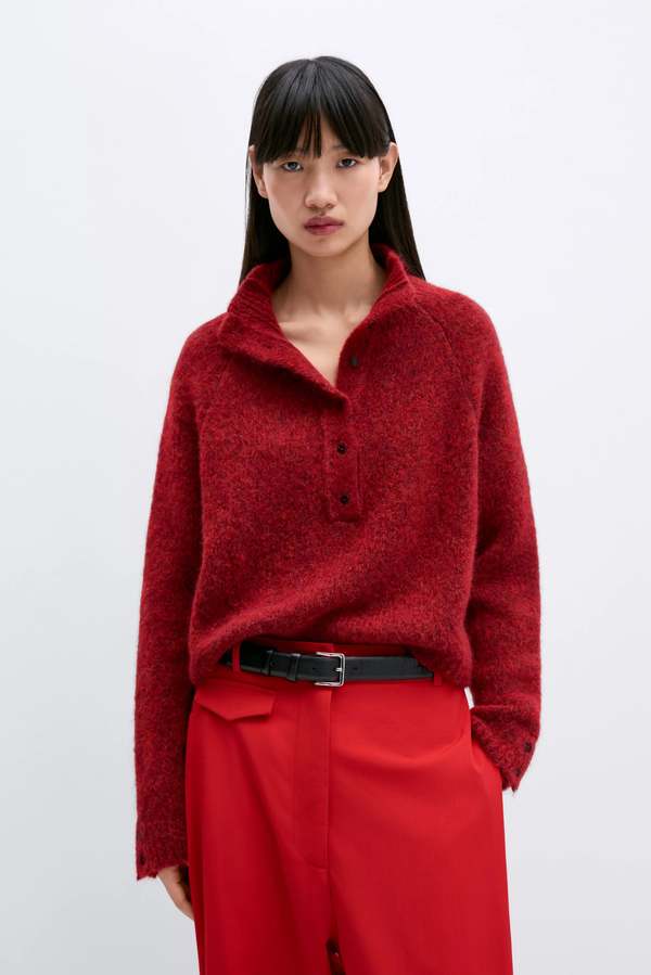 Cordera Baby Alpaca Polo Sweater - Dahlia