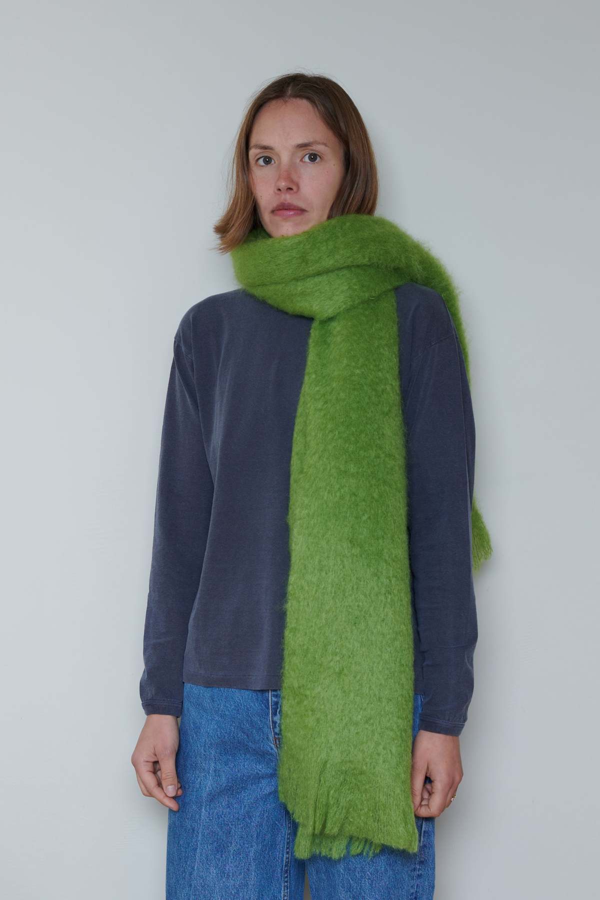 【直営・関税送料込】Scarf in mohair and Scarf in mohair and wool Black - LOEWE