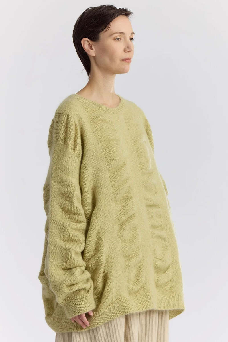 Black Crane Waterfall Sweater - Lime Black Crane Waterfall Sweater - Lime