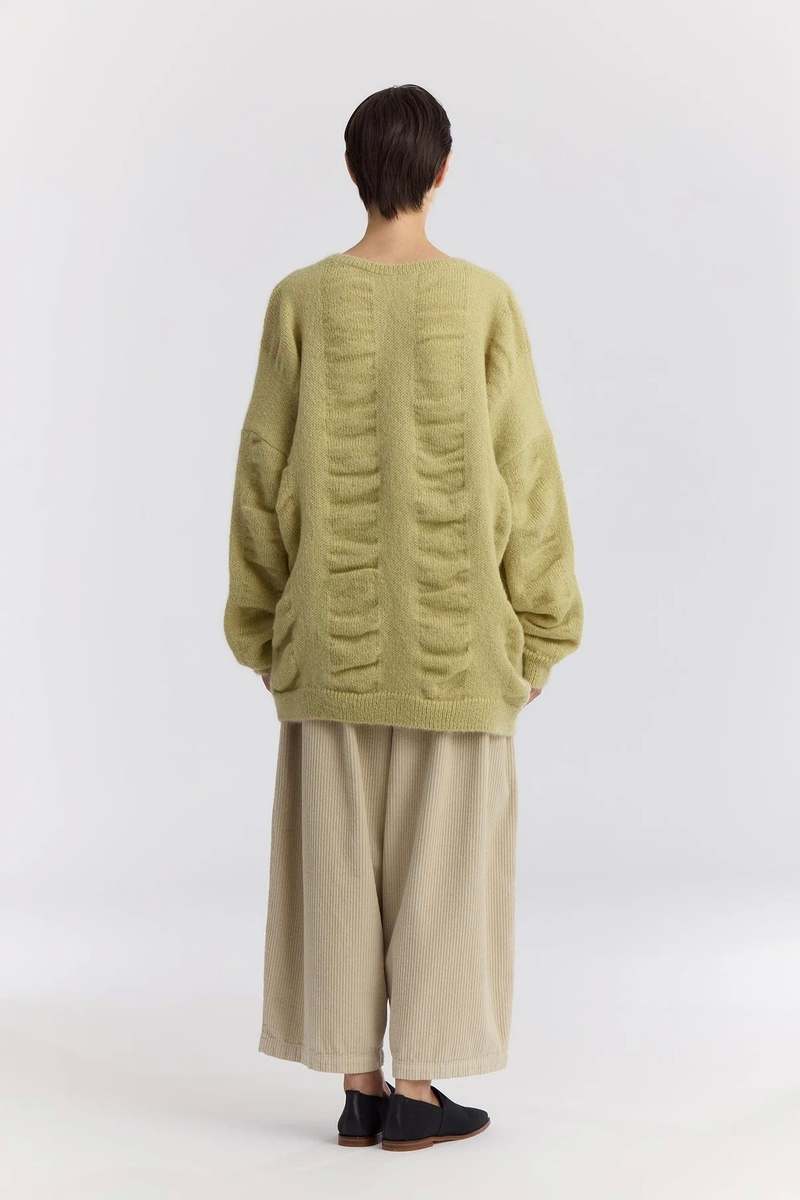 Black Crane Waterfall Sweater - Lime Black Crane Waterfall Sweater - Lime