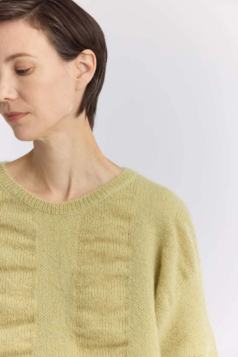 Black Crane Waterfall Sweater - Lime Black Crane Waterfall Sweater - Lime