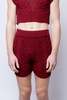 FANG Chunky Knit Shorts - Burgundy - Thumbnail 2