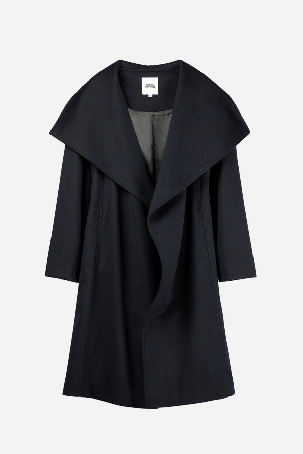 Future Classics Shawl Lapel Cashmere Coat - Navy