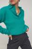Vintage Angora Lambswool Polo Sweater - Blue Pine - Thumbnail 2