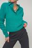 Vintage Angora Lambswool Polo Sweater - Blue Pine - Thumbnail 5