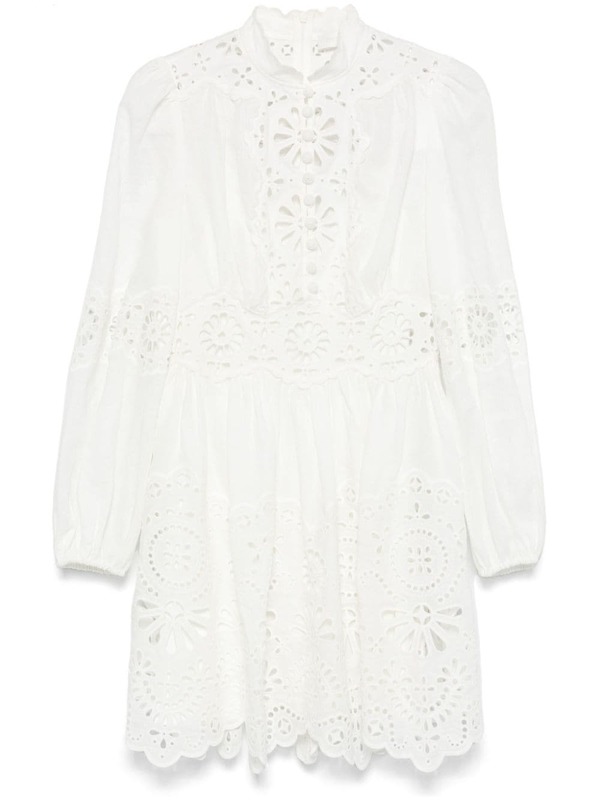 chinese dress ladies Acacia Lace Trim Mini Dress Cream Multi Floral