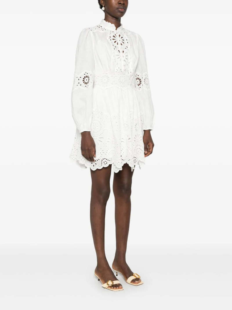 Zimmermann Acacia Broderie Mini Dress - Ivory | Garmentory