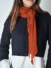Botto Giuseppe Diamond Classic Knit Cashmere Scarf - Rust - Thumbnail 1