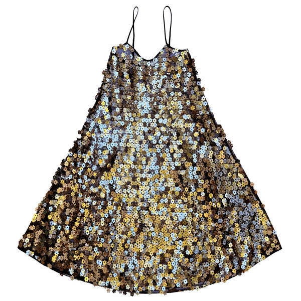 Ali Golden Sequin Full Hem Dress | Garmentory