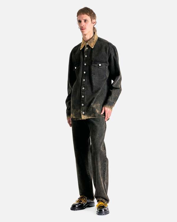 Namacheko Hank Denim Shirt - Black/Mustard | Garmentory