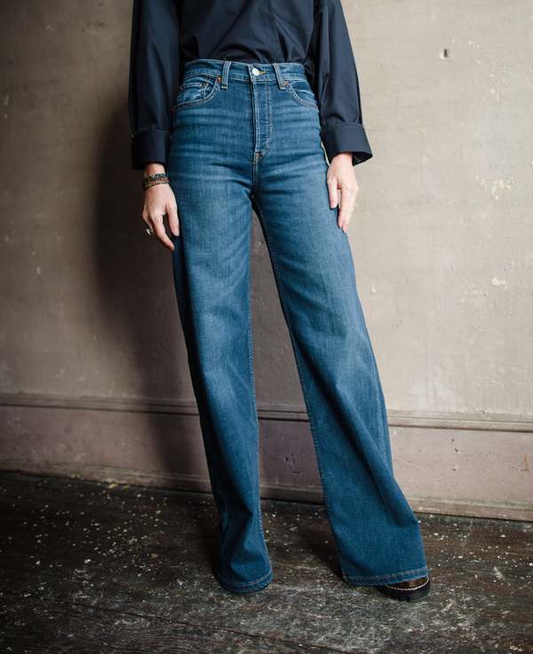 RE/DONE 70's Ultra High Rise Wide Leg Jeans Monterey Fade