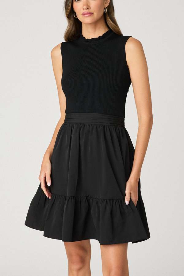 knee length dresses for ladies Rosalyn Mini Dress in Black – Cattivo main image 0