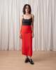 Ali Golden Thick Knit Pencil Midi Skirt - Poppy - Thumbnail 5