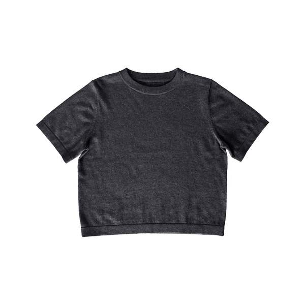 Ali Golden Thick Knit T-shirt - Charcoal