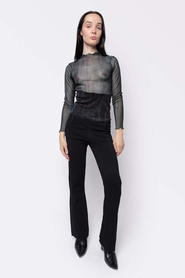 FANG Sheer Knit Essential Top - Black | Garmentory