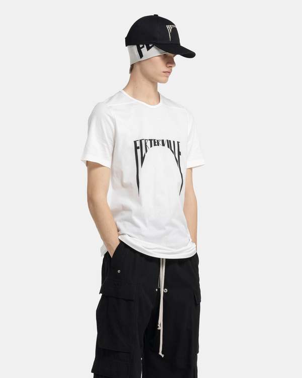 Rick Owens Porterville Level T-Shirt - Milk/Black | Garmentory