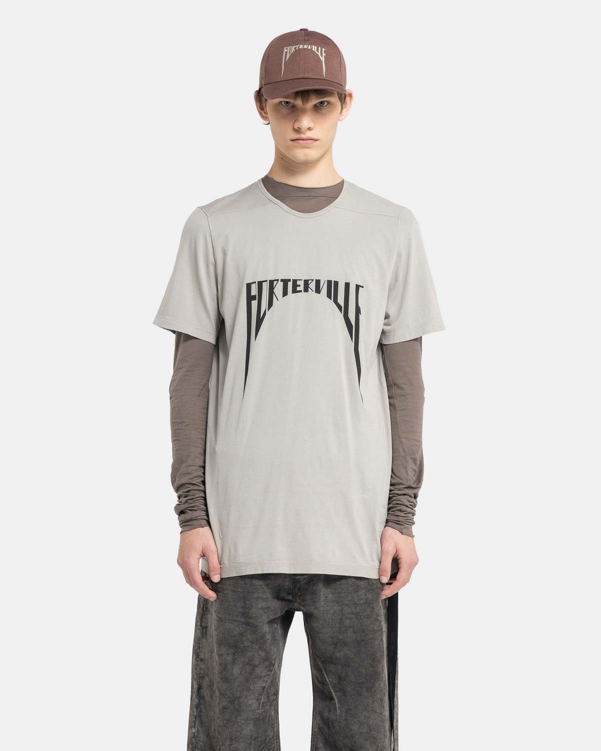 【関税・送料込】RICK OWENS Porterville Level 半袖リブTシャツ Off-White Porterville Level T-Shirt by Rick Owens on Sale