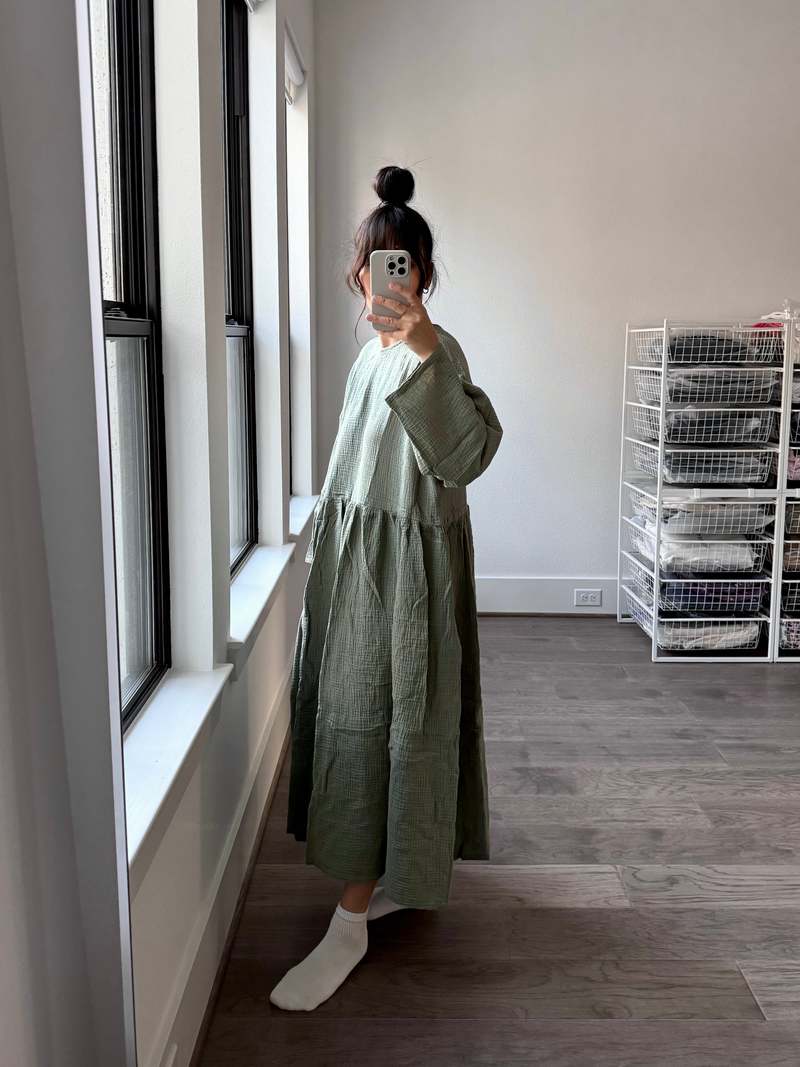 APRIL MEETS OCTOBER Picnic Dress - Sage | Garmentory