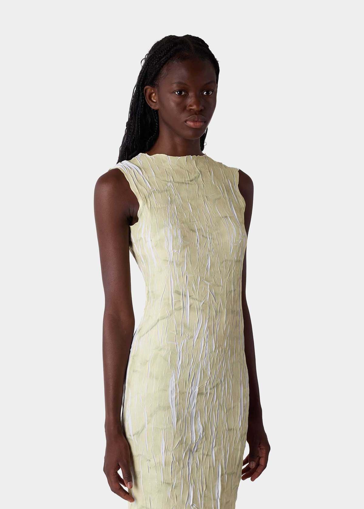 SUNNEI Crinkle Pleat Maxi Dress - Beige | Garmentory
