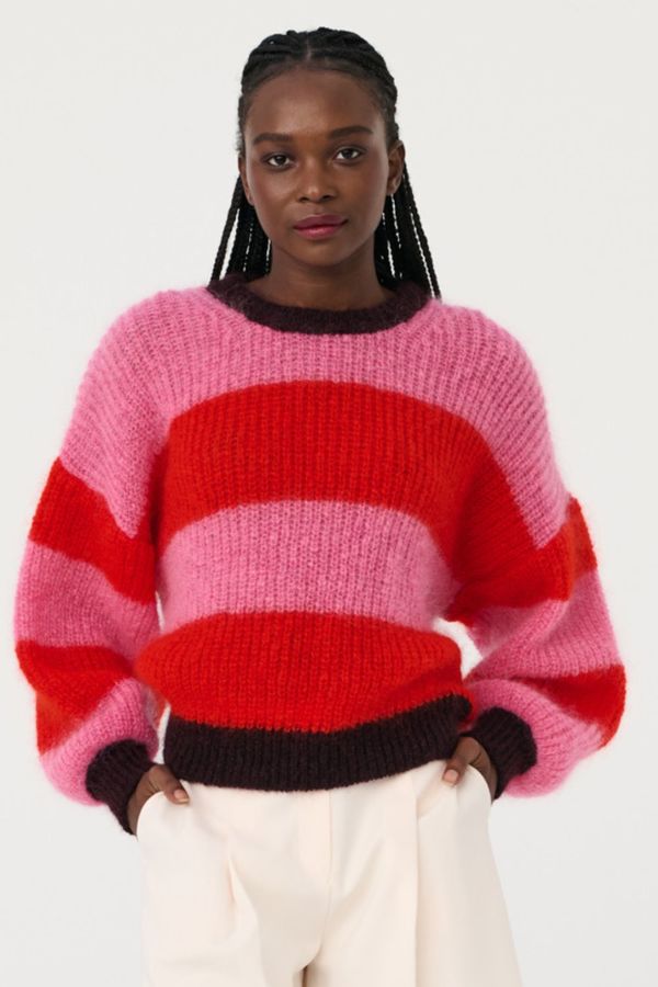 L'ENVERS Lucie Mohair Sweater - Red/Pink | Garmentory