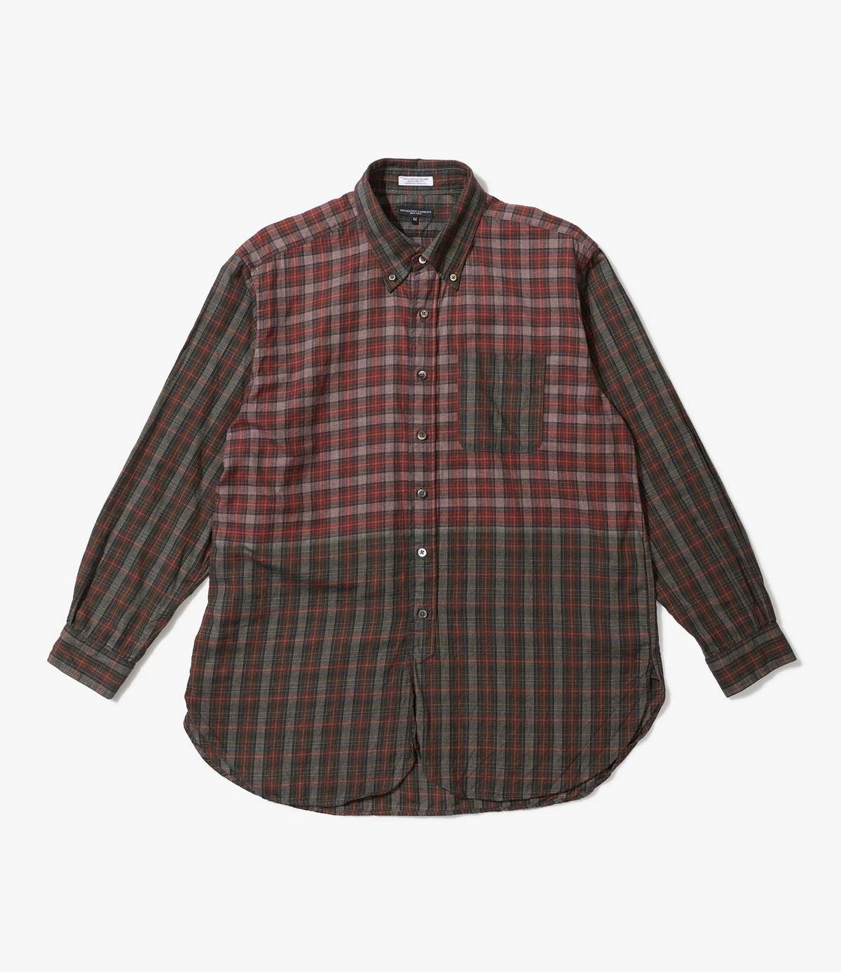 Engineered Garments 19 Century BD Cotton Shirt - Olive/Red Smoky