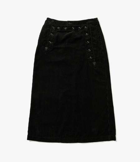 Engineered Garments Tuck Cotton Corduroy Skirt - Dark Navy