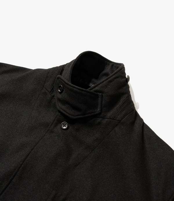 Engineered Garments Solid Poly Wool Flannel Slanted Jacket - Black
