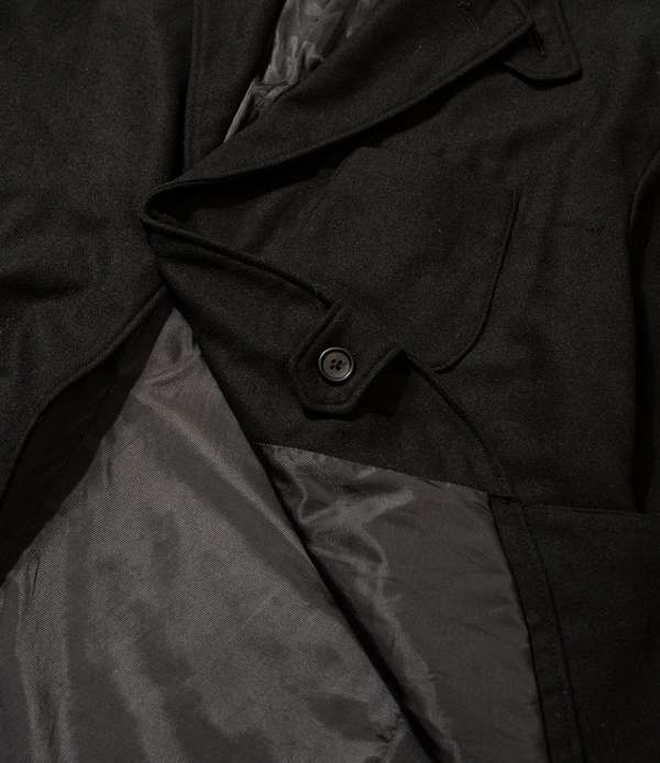 Engineered Garments Solid Poly Wool Flannel Slanted Jacket - Black
