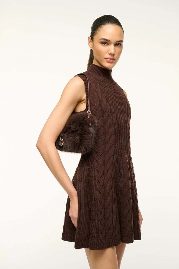 Staud Charade Dress - Dark Chocolate | Garmentory Staud Charade Dress - Dark Chocolate | Garmentory