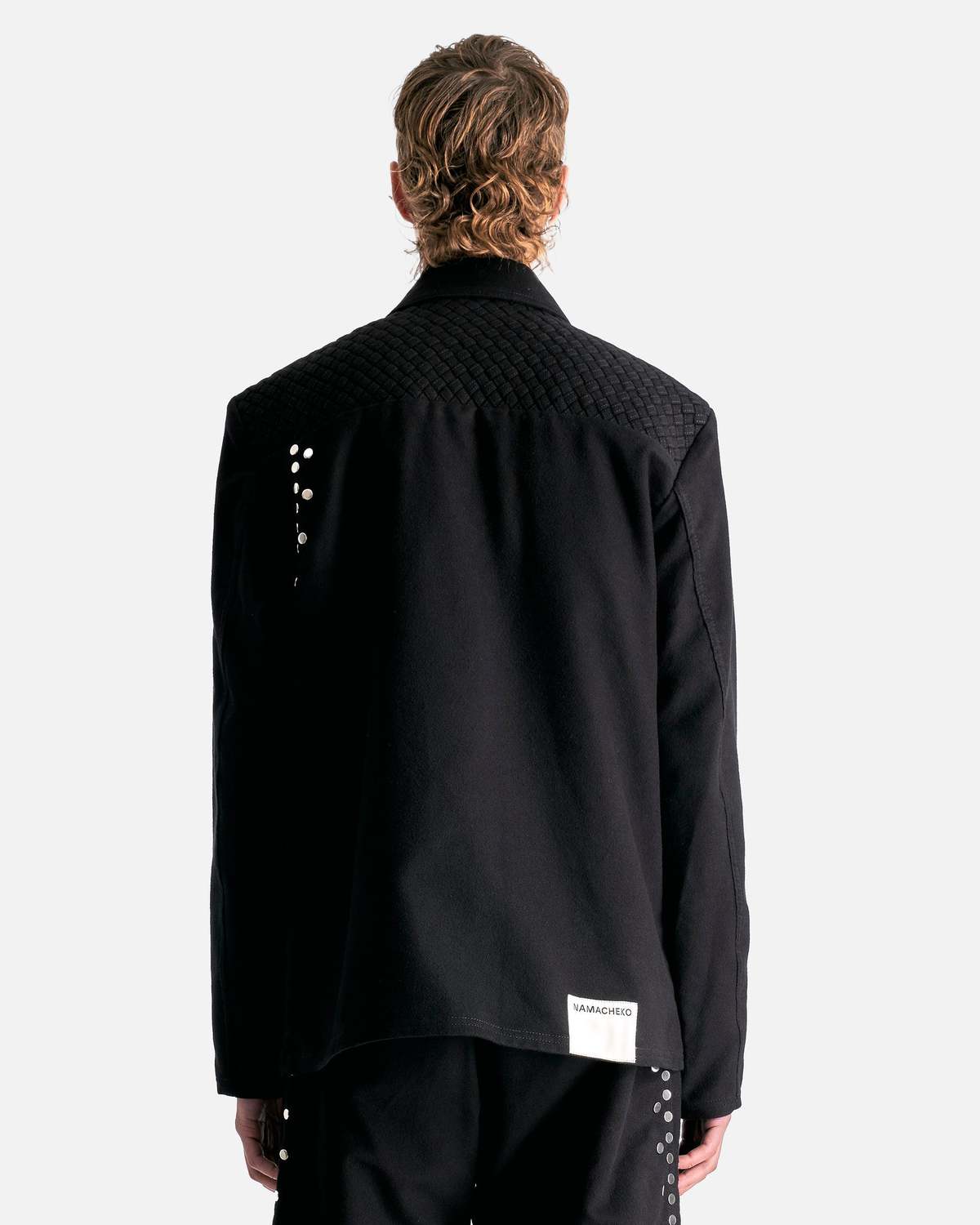 ジャケット NAMACHEKO Black belted jacket in wool blend Namacheko stand-up Collar Lightweight Jacket | Black | FARFETCH