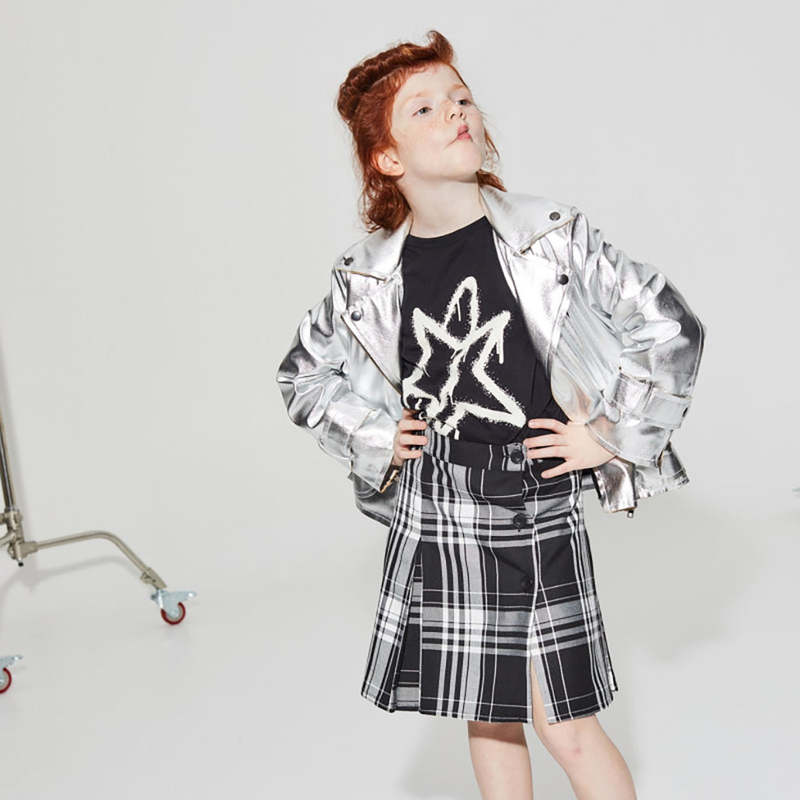 Kids Little Creative Factory Child Rock Zipped Jacket - Silver Kids Little Creative Factory Child Rock Zipped Jacket - Silver