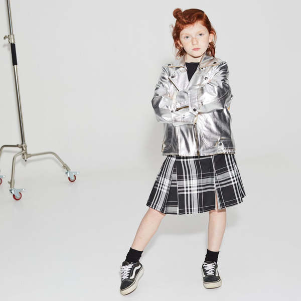 Kids Little Creative Factory Child Rock Zipped Jacket - Silver Kids Little Creative Factory Child Rock Zipped Jacket - Silver