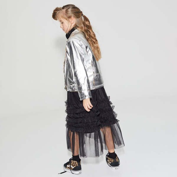 Kids Little Creative Factory Child Rock Zipped Jacket - Silver Kids Little Creative Factory Child Rock Zipped Jacket - Silver