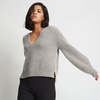 Santicler Kaya Ribbed Pure Cashmere Sweater - Granite - Thumbnail 1