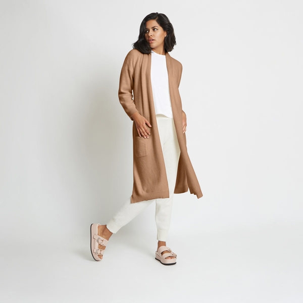 Santicler Sarah Cashmere Cardigan Robe - Caramel
