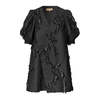 Stine Goya Puffy Sleeves Mini Dress - Jet Black - Thumbnail 1