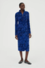 Stine Goya Gathered Long Sleeve Midi Dress - Blue - Thumbnail 1