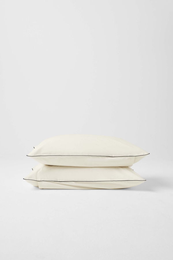 SUTRAM Contrast Edge King Pillowcase Pair