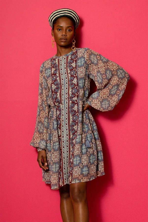 Carolina K Josefina Short Dress - Algarve Blue