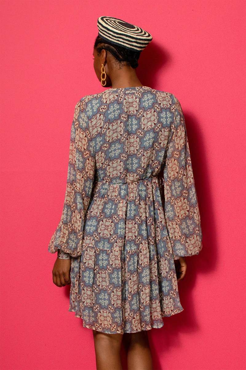 Carolina K Josefina Short Dress - Algarve Blue