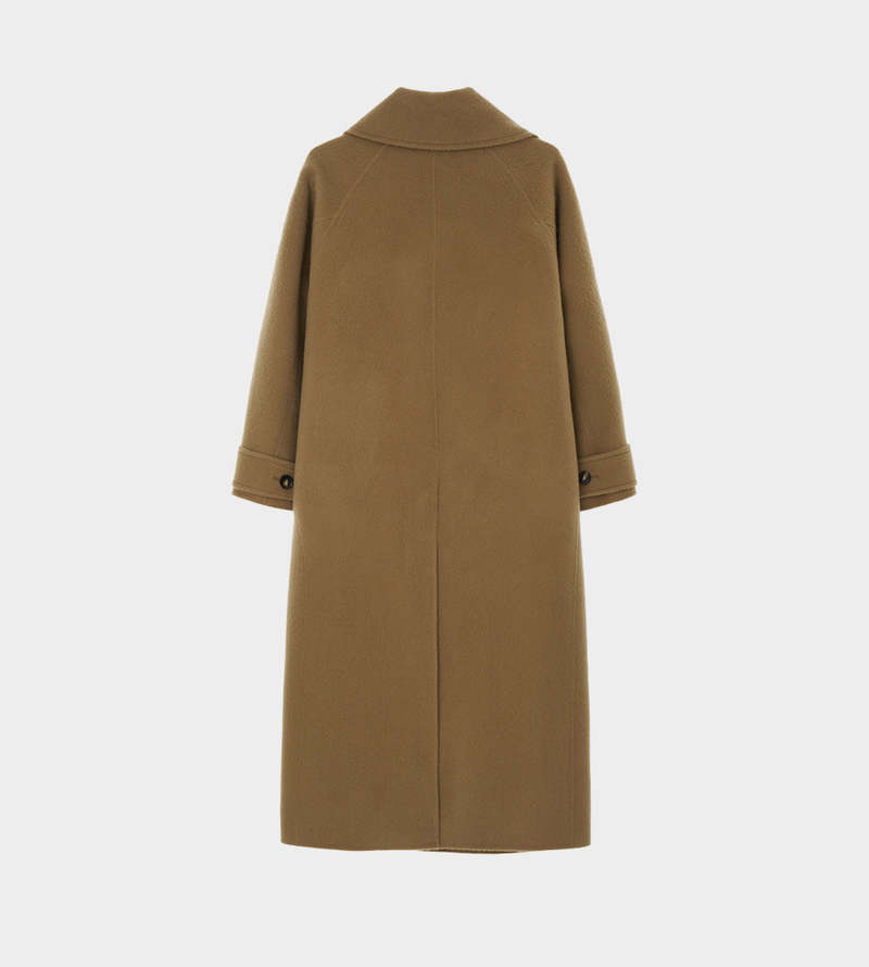 [KIMHEKIM] / ☆Bi-Color Alpaca Blend Fringe Scarf Long Coat KIMHEKIM Alpaca Fringe Scarf Long Coat | Garmentory