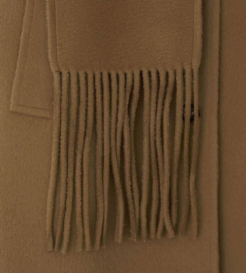 KIMHEKIM Alpaca Fringe Scarf Long Coat | Garmentory