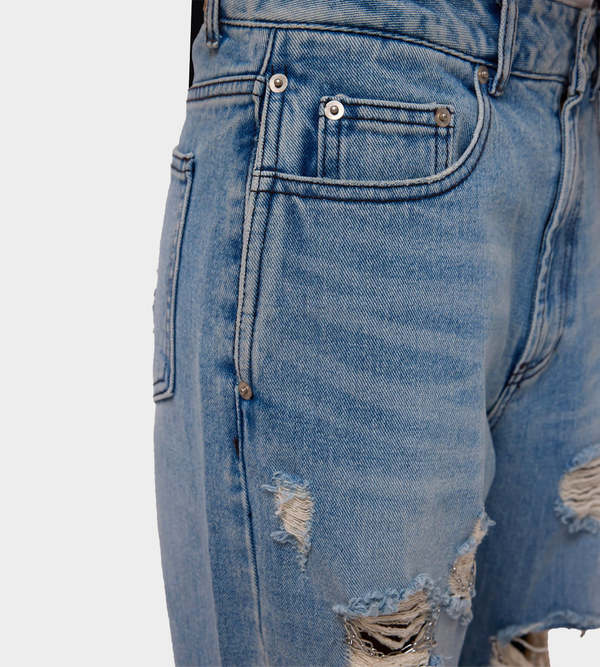 お早めに！■KIMHEKIM■Chain Embellishment Destroyed Jeans KIMHEKIM(キムヘキム) Chain Embellishment Destroyed Jeans