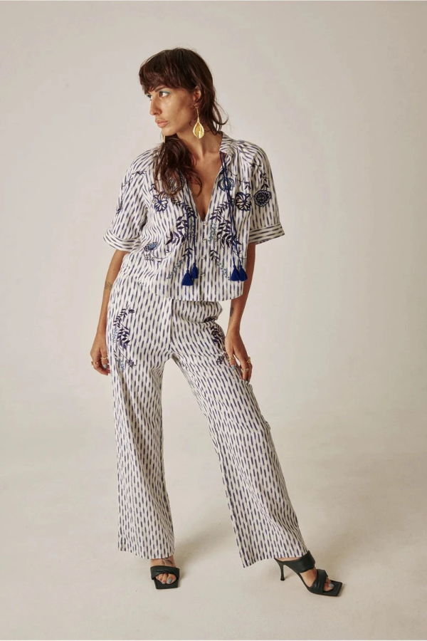 Carolina K Lapis Pants - Ikat Blue