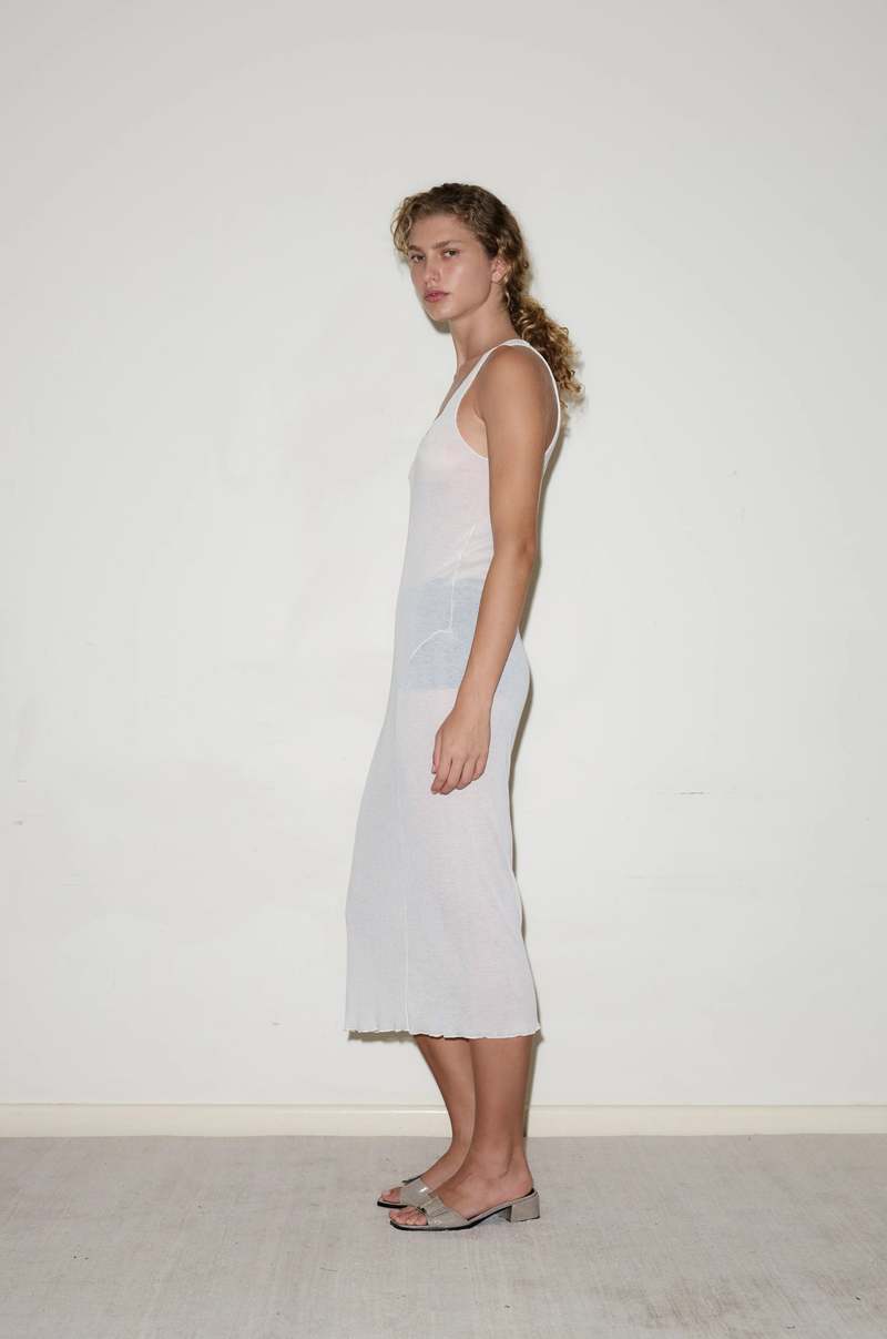 Deiji Studios Knit Singlet Dress - Off White