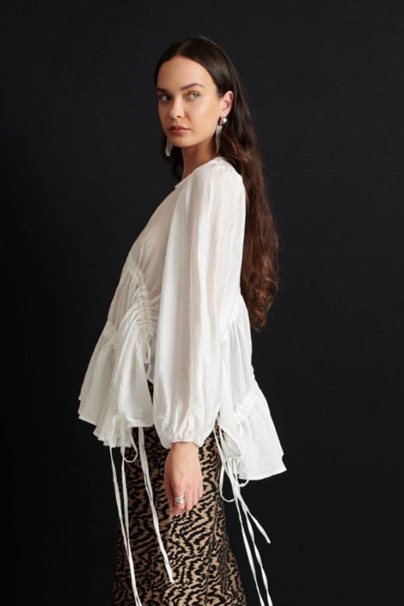 Sister Jane Noor Ruched Top - Pearled White | Garmentory