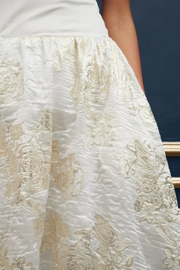 Sister Jane Sophia Jacquard Midi Dress - Pearled Ivory | Garmentory