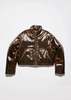 HOPE Cropped Puffer Jacket - Brown - Thumbnail 1